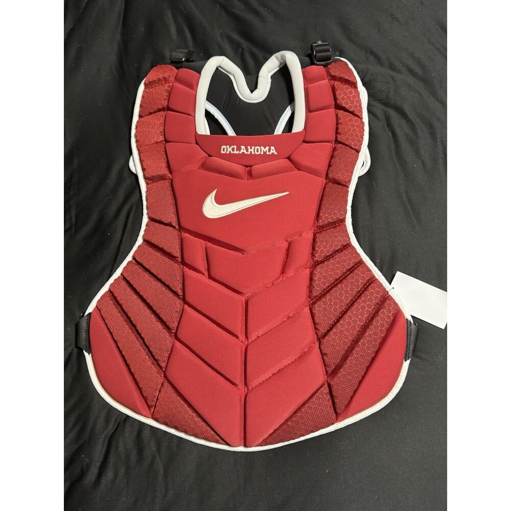 Nike Diamond Elite PE Baseball Maroon Red Chest Protector Oklahoma Sooners 17”
